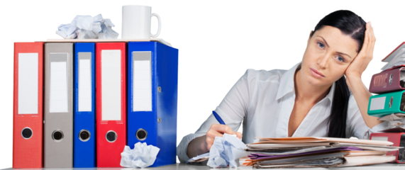 Portrait of an Overworked and Bored Employee