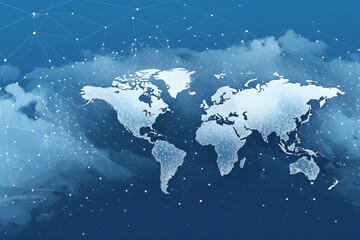 Globalized world map. AI-generated