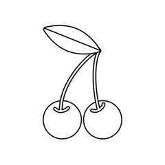 Isolated outline of a casino cherry icon Vector