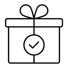 Gift Box Thin Line Icon