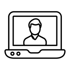 Video Call Thin Line Icon