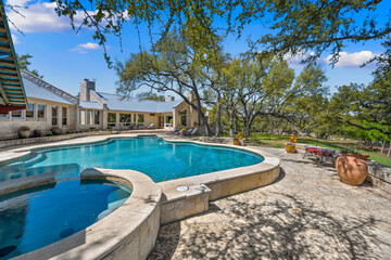 a farmhouse pool