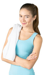 Fototapeta premium Portrait of a Fit Woman Smiling