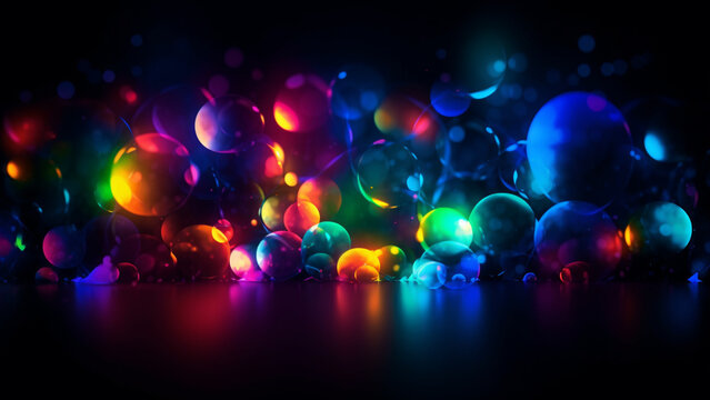 Colorful glow ball. Generative AI