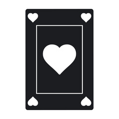 Isolated silhouette of a poker card icon Vector