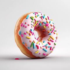 donut with sprinkles made with generative AI - obrazy, fototapety, plakaty