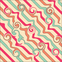retro groovy wavy background