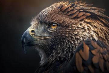 Fototapeta premium Generative AI. Close-up of Striated Caracara against clear background