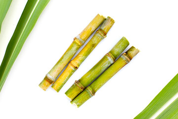 Sugar cane on white background.