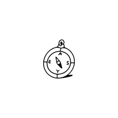vector illustration doodle compass concept