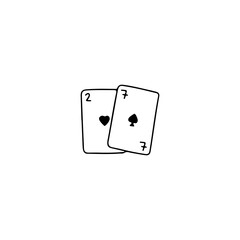 playing card doodle illustration vector