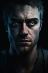 Black Background Close-Up Portrait AI