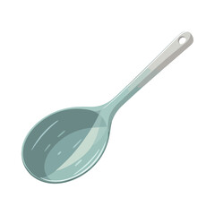 Shiny metal spoon for cooking