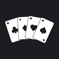 Group of poker cards Casino icon Vector