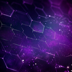 Obraz premium Hexagons are connected by technologically abstract lines and dots in the background. Big data and digital data are connected via hexagons. data visualization in purple hexadecimal format.