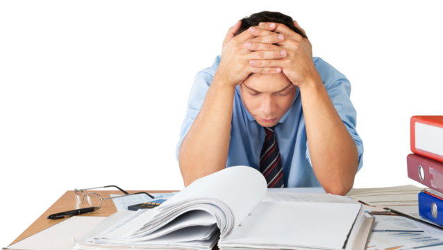 Portrait of an Exhausted Employee