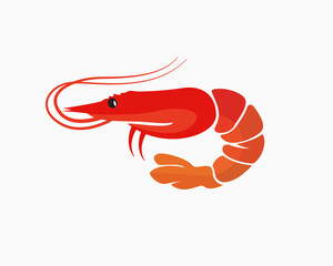 jump prawn shrimp red abstract logo icon symbol design template illustration inspiration