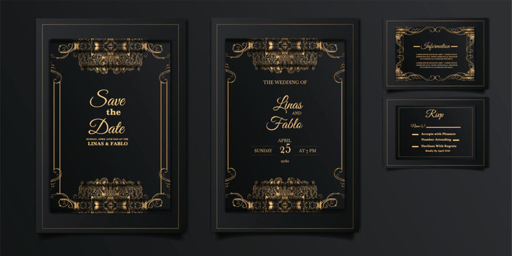invitation wedding luxury card set