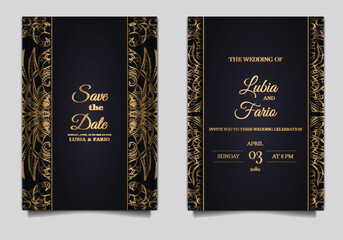 luxury wedding invitation card design set