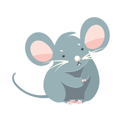 Cute cartoon mouse cheerful