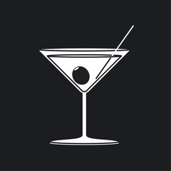 Isolated silhouette of a casino cocktail icon Vector