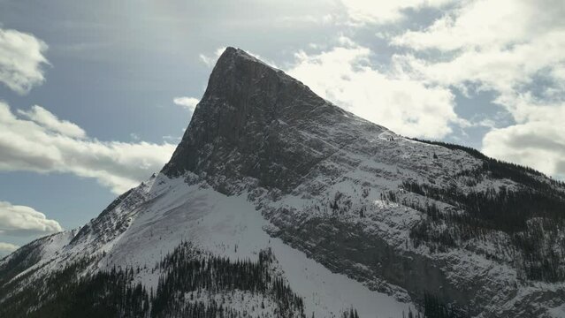 Rockie Mountains in Canmore, Alberta top view