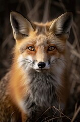 Red fox on the prairie Generative Ai