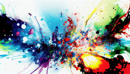 abstract colorful background with splashes - by generative ai