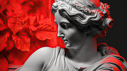 selective color Aphrodite Venus antique sculpture statue - by generative ai