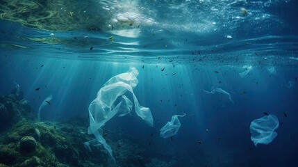 Obraz premium Sea pollution Generative AI