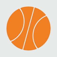 Basketball ball isolated simple clean design. Orange color. Vector illustration