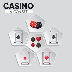 Set of different casino card icons Vector