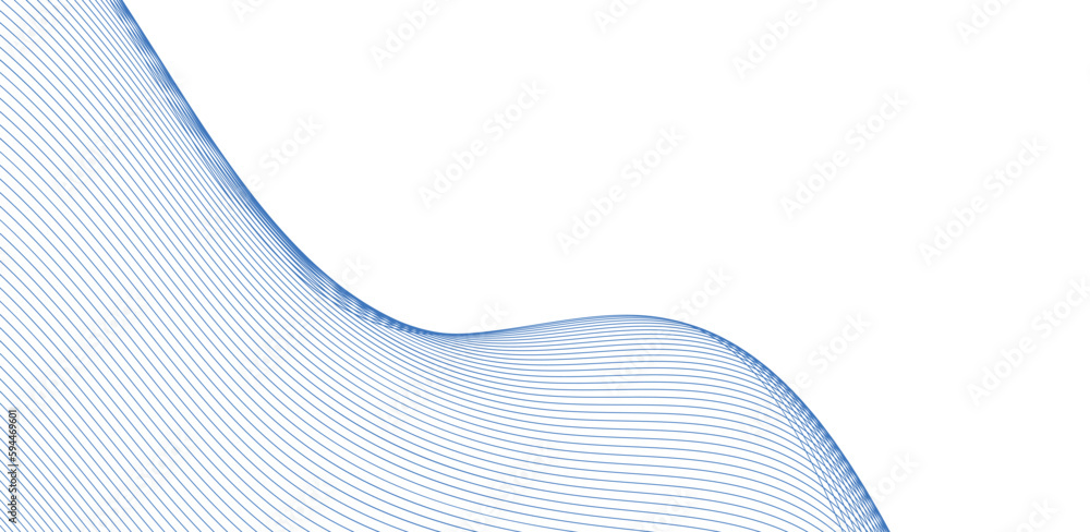 Poster abstract blue wave background. blue minimal round lines abstract background. thin line wavy abstract