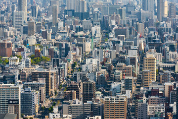 Fototapeta na wymiar 大阪中心部の高層ビル群