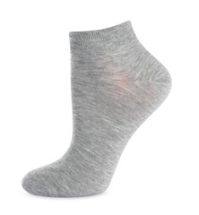 One light grey sock isolated on white