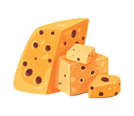 Fresh yellow cheddar slice, a gourmet delicatessen