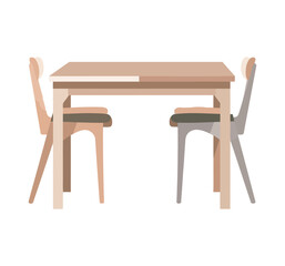 Modern wooden chairs and table comfortable