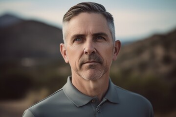 Fototapeta premium Portrait of confident mature man looking at camera in the boot camp