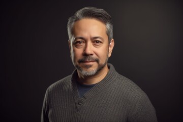 Obraz premium Portrait of a handsome middle-aged man on a dark background