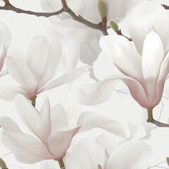 Fototapeta na wymiar Delicada Textura Floral Sem Emenda (seamless) - Padrão Botânico Artístico