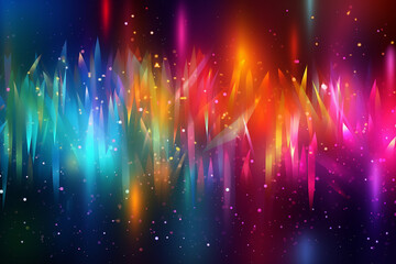 Bright iridescent background with shimmering sparkles, nothern lights effect. Generative AI