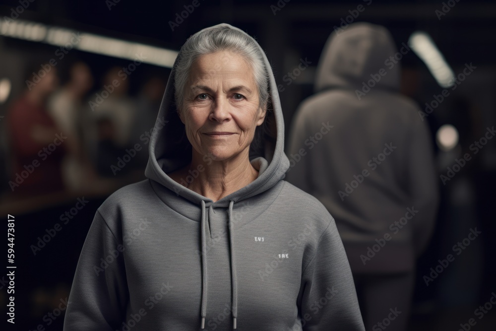 Poster Portrait of a senior woman in sportswear in the gym