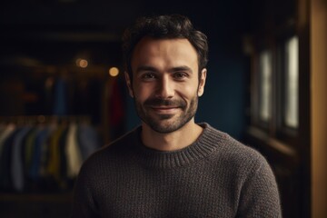 Obraz premium Portrait of handsome young man in casual clothes smiling at camera.