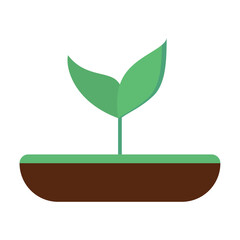 Isolated colored growing plant icon Vector