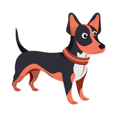 Cute puppy standing, watching owner with loyalty