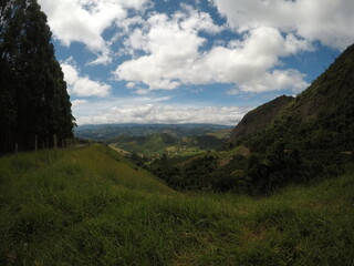 landscape with valley and clouds