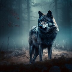 lone wolf in the woods