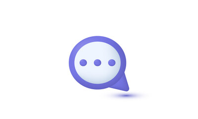 3d realistic chat bubble trendy icon modern style object symbols illustration isolated on background