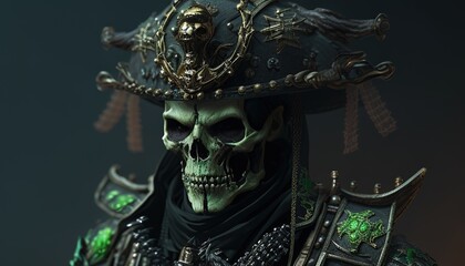 poison skull warrior, digital art illustration, Generative AI