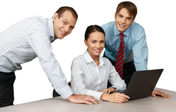 Confident Business team isolated on white background - Powered by Adobe